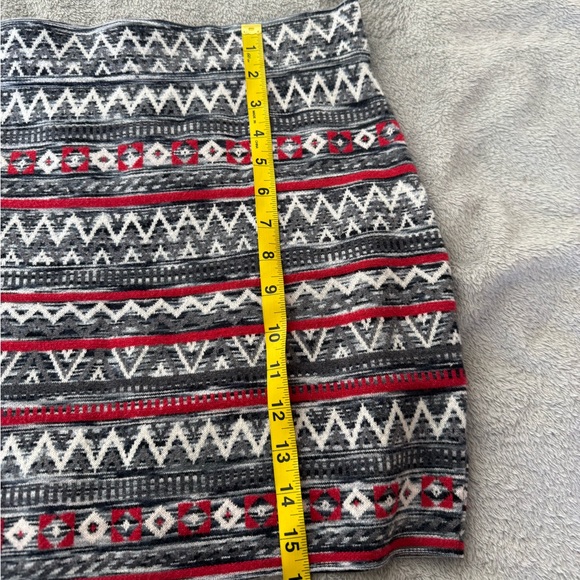 Krimson Klover Jelena Sweater Skirt Fair Isle Mini Gray Red Size L Apres Ski Nor - Picture 7 of 12